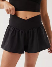 Load image into Gallery viewer, Women’s Crossover Waist Flowy Skort with Built-In Shorts &amp; Side Pockets