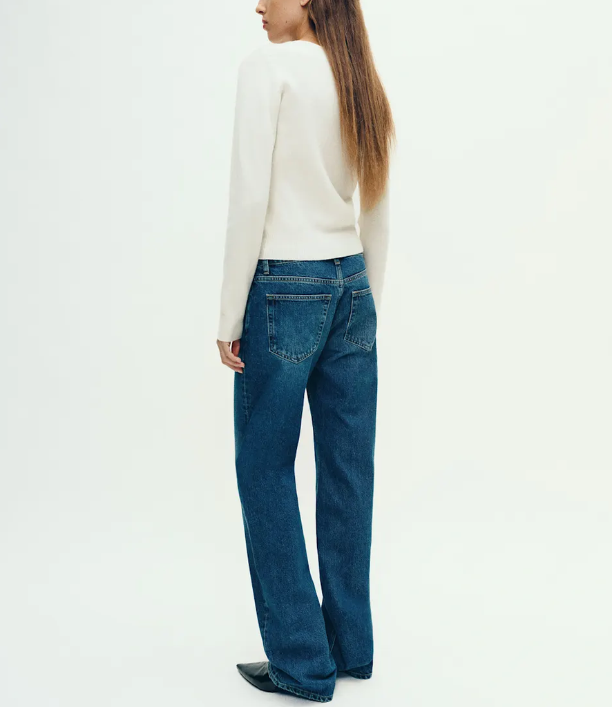 Fitted V-Neck Regenerative Wool Eyelet Embroidered Cropped Cardigan