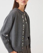 Load image into Gallery viewer, Women’s Crewneck Cotton Multi Shell Button Knit Cardigan