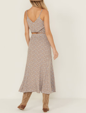 Load image into Gallery viewer, Women’s Floral Print Front Slit Elastic Waist Rayon Midi Skirt