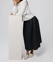Load image into Gallery viewer, Women’s Elastic Waist Pleated Hemp Blend Flowing Maxi Skirt