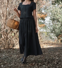 Load image into Gallery viewer, Women’s Elastic Waist Pleated Hemp Blend Flowing Maxi Skirt