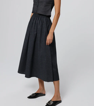 Load image into Gallery viewer, Women’s Elastic Waist Pleated Hemp Blend Flowing Maxi Skirt