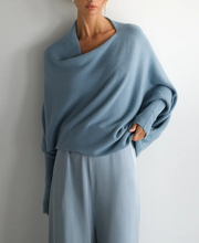 Load image into Gallery viewer, Women’s Cowl Neck Batwing Sleeve Relaxed Knit Top