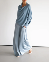 Load image into Gallery viewer, Women’s Cowl Neck Batwing Sleeve Relaxed Knit Top